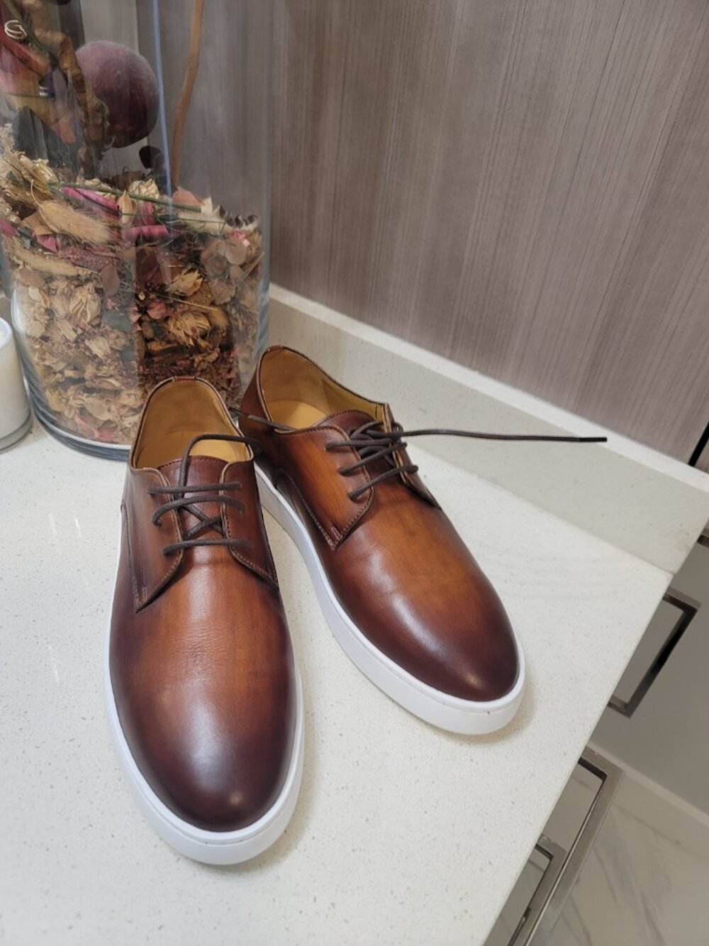 Magnanni Lonzo Hybrid Dress Sneaker in Cognac Size 11.5 Brown